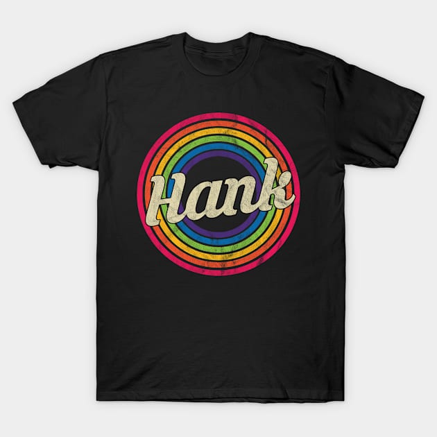 Hank - Retro Rainbow Faded-Style T-Shirt by MaydenArt